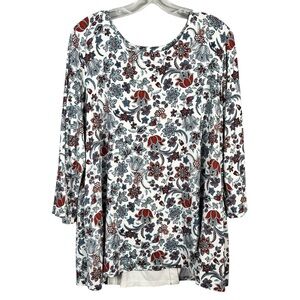 J.Jill Wearever Collection Stretchy Knit Open Back Detail Long Sleeve Blouse XL